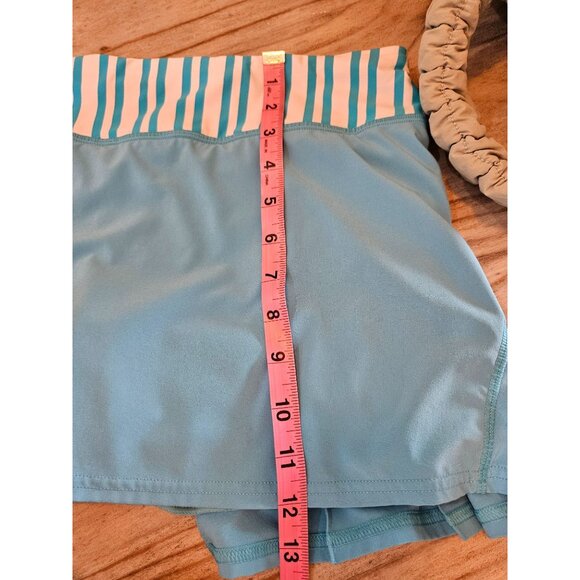 Lululemon Pace Setter Skirt Spry Blue Twin Stripe Size 8 Built-In Shorts Running - Picture 11 of 12